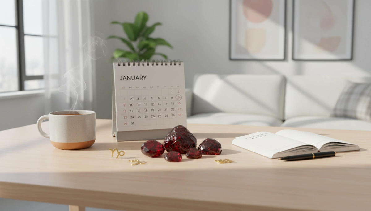 January birthstones zodiac symbols