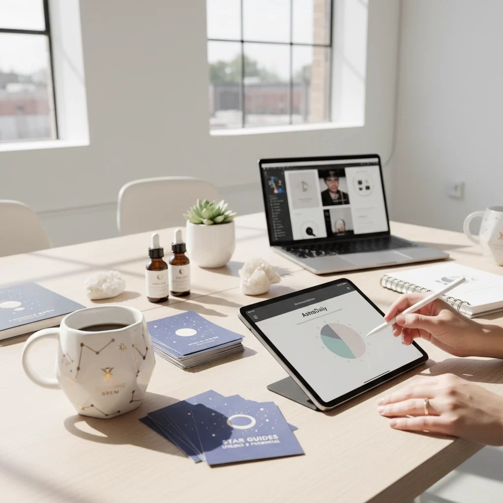 Astrology inspired banner design on desktop and mobile