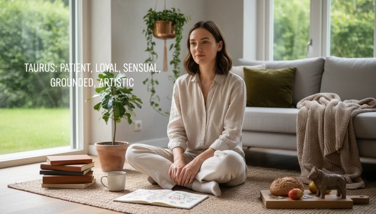 Illustration of Taurus Zodiac Sign Characteristics