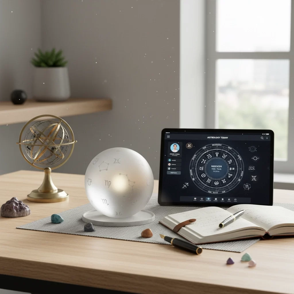 Scientific approach concept with zodiac signs